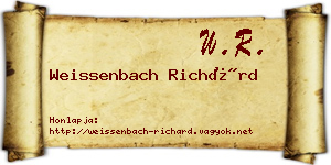 Weissenbach Richárd névjegykártya